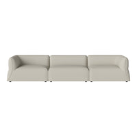 Light gray modern sofa with a smooth, minimalist design and rounded arms, perfect for contemporary interiors.