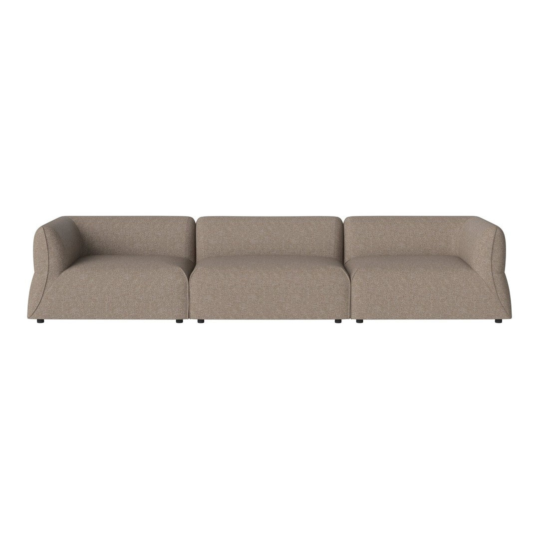 Beige sofa with a smooth, textured fabric and classic design, perfect for modern living spaces.