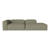 Olive green modular sofa with a sleek, minimalist design and textured fabric upholstery. Perfect for modern decor.