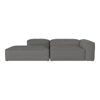 Grey modular sectional sofa with clean lines and textured fabric, ideal for modern living spaces.