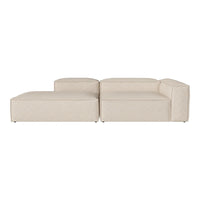 Beige modern sectional sofa with a smooth, minimalist design and subtle texture. Ideal for stylish living rooms.