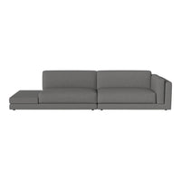 Gray sectional sofa with a smooth, modern finish, featuring clean lines and no visible patterns. Perfect for minimalist decor.