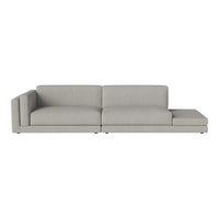 Light gray modern sectional sofa with a minimalist design and smooth fabric texture. Perfect for contemporary decor.