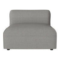 Gray textured fabric chaise lounge with smooth, modern lines and minimalistic design. Perfect for contemporary decor.