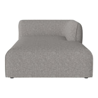 Gray textured chaise lounge with a minimalist design and smooth curves. Ideal for modern interiors.