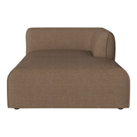Brown textured chaise lounge with a smooth, minimalist design. Perfect for modern living spaces.