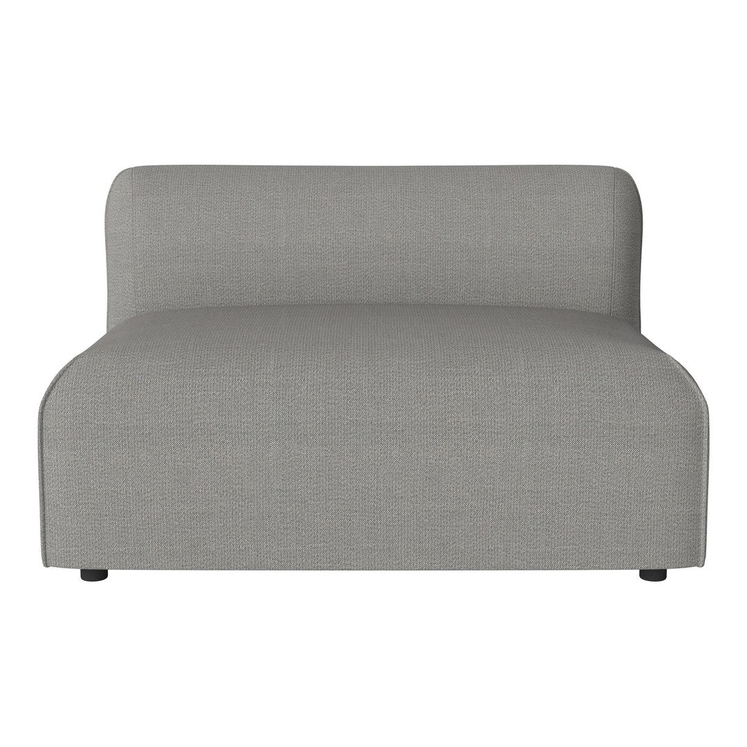 Light gray upholstered single sofa with a smooth, minimalist design and rounded edges. Perfect for modern decor.