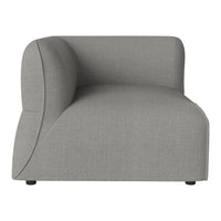 Modern gray fabric accent chair with a sleek, curved design and subtle texture for stylish home decor.