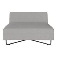 Light gray fabric sofa with a sleek, contemporary design and minimalist metal frame. Perfect for modern spaces.