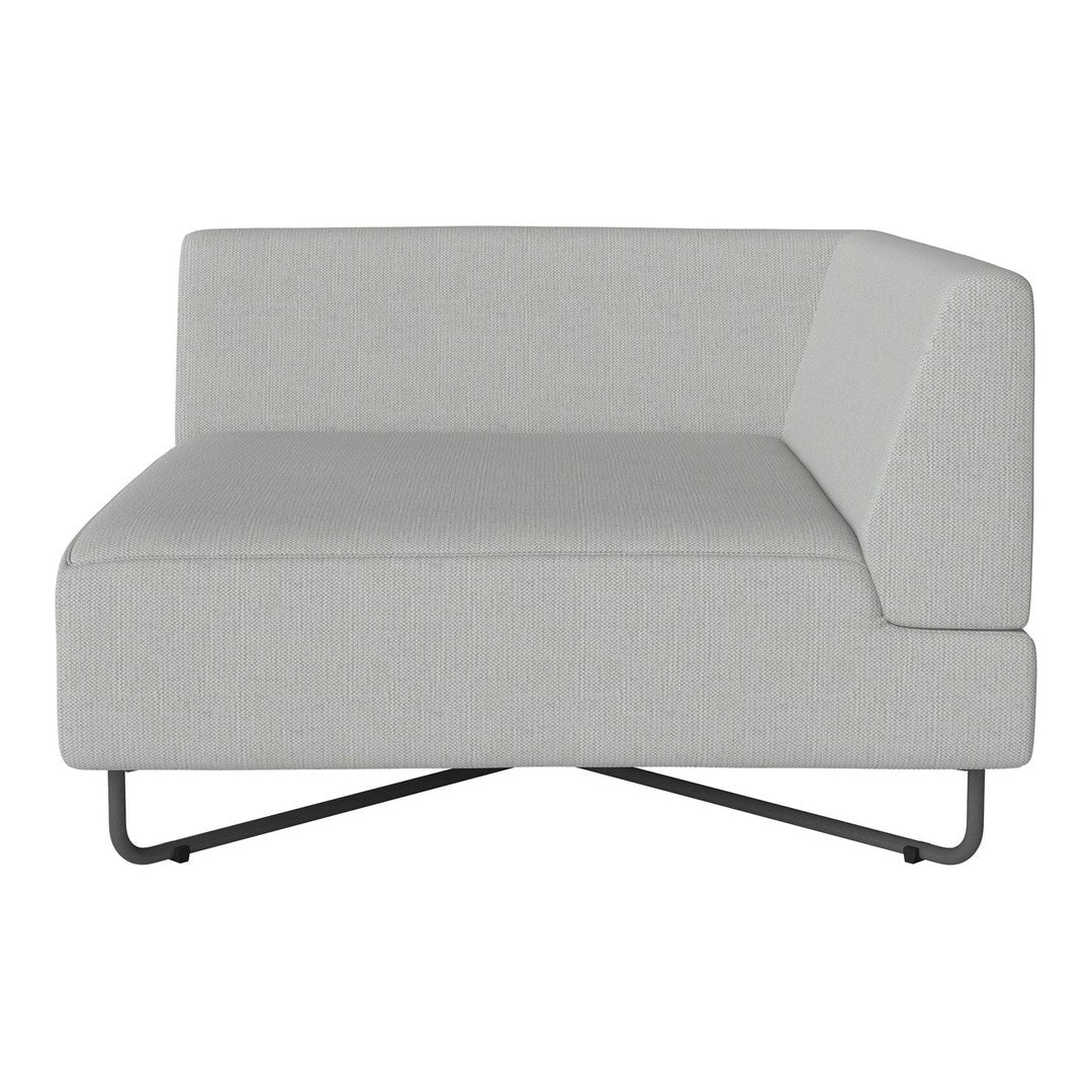 Light gray modern sofa with a minimalist design and sleek metal legs, perfect for contemporary living spaces.