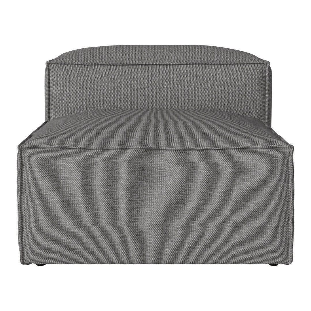 Gray, textured fabric chair with a modern, minimalist design. Perfect for contemporary living spaces.