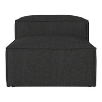 Textured dark gray upholstered chair with a minimalist design, offering a sleek and modern look.