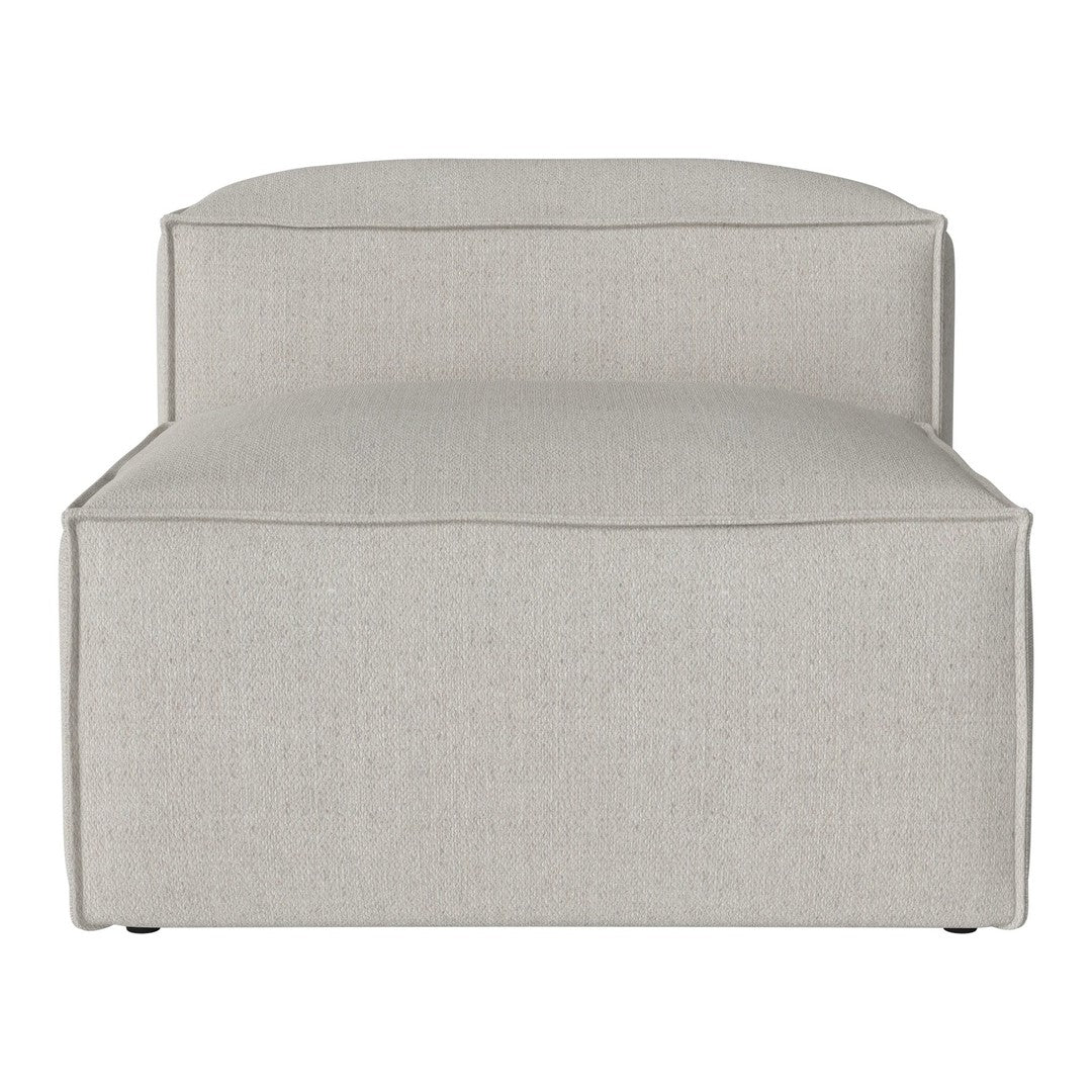 Light gray upholstered chair with a smooth, minimalist design and subtle texture, perfect for modern decor.
