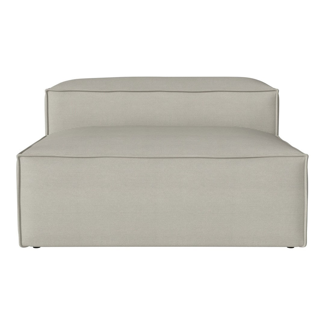 Light gray modular sofa with subtle horizontal ribbed pattern, offering a modern and stylish look for any space.