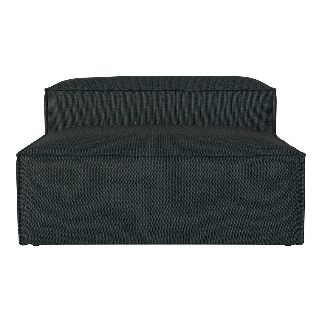 Black textured outdoor lounge chair with a sleek, minimalist design. Perfect for modern patio decor.