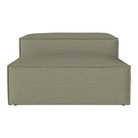 Light olive green sofa with a textured finish and minimalist design, perfect for modern decor.