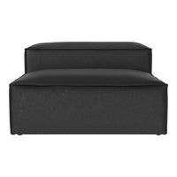 Modern black upholstered lounge chair with clean lines and minimalist design. Ideal for contemporary spaces.