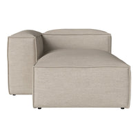 Light beige modular sofa section with a textured fabric and clean, minimalist lines. Perfect for modern decor.
