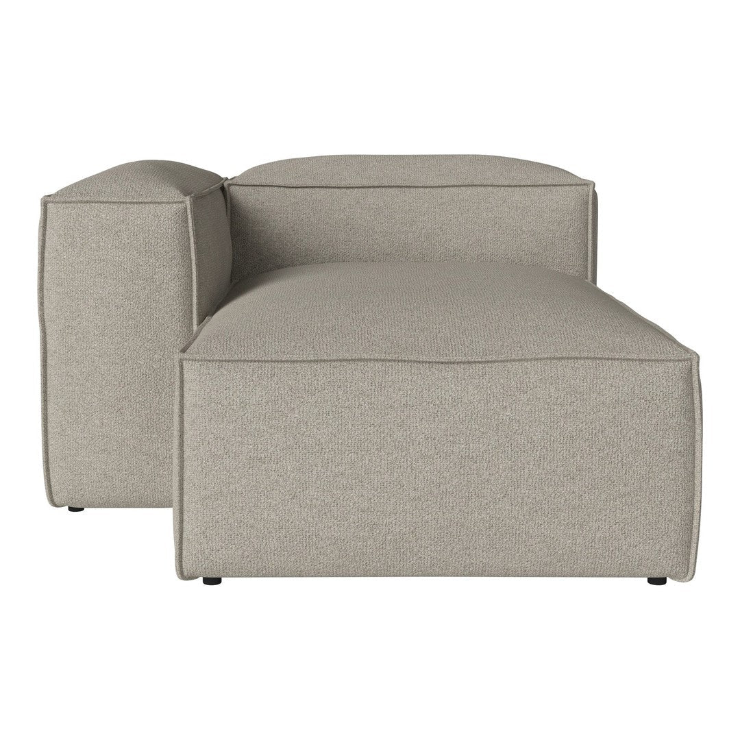 Light gray upholstered modular sofa with a smooth, clean design and subtle texture. Perfect for modern decor.