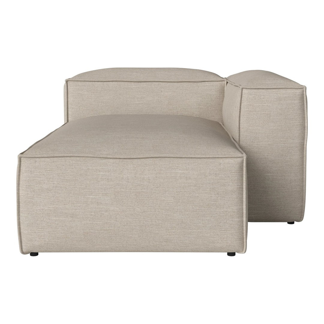 Beige textured fabric sofa segment with clean lines and minimalistic design. Perfect for modern interiors.