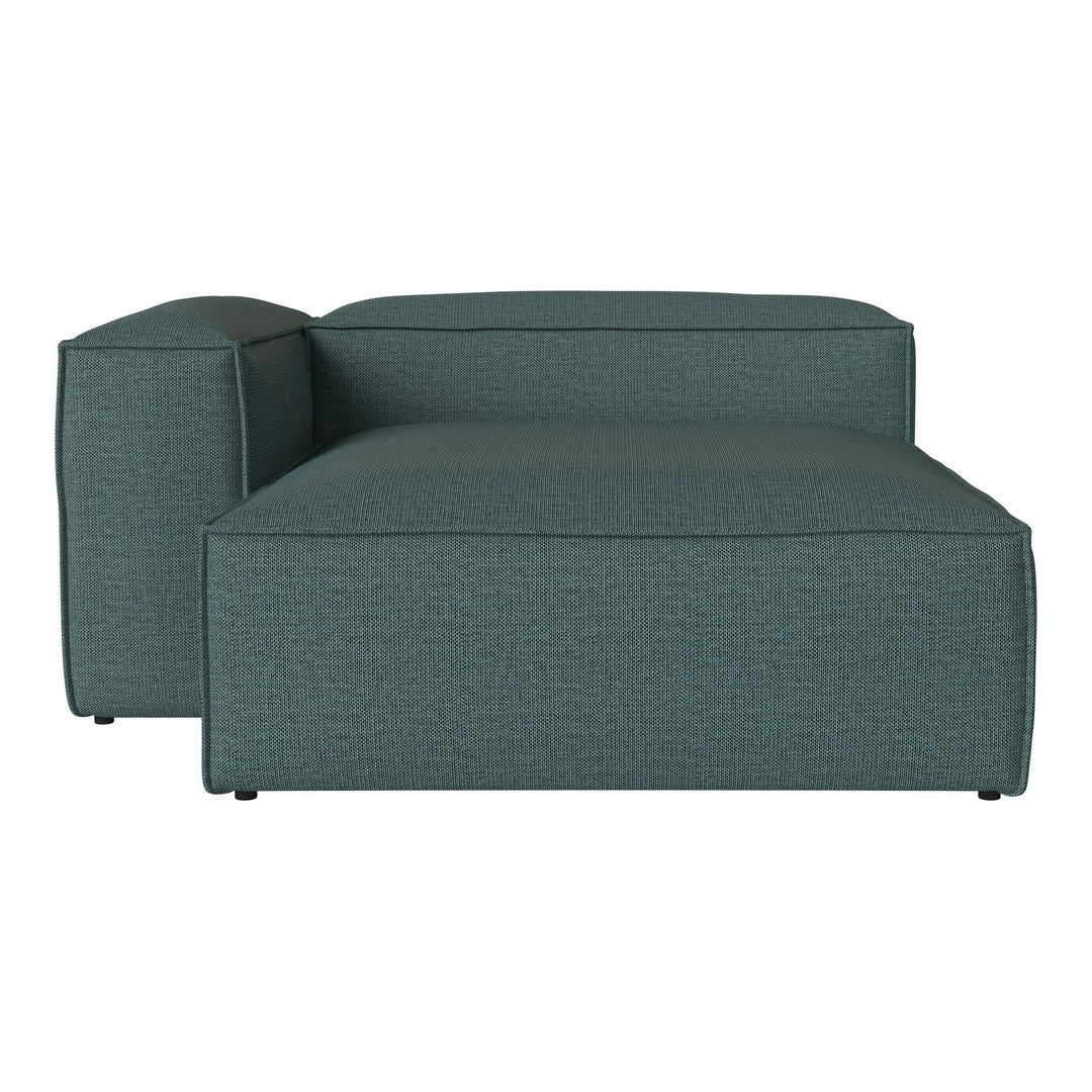 Teal textured outdoor lounge chair with clean lines and modern design, perfect for stylish patio decor.
