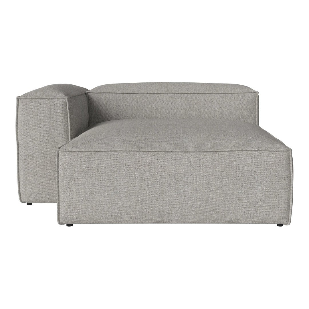Gray upholstered sectional lounge chair with a smooth, minimalist design and no visible patterns.