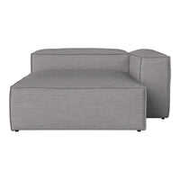 Gray modular sofa with a simple, clean design and subtle texture. Ideal for modern living spaces.