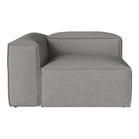 Gray modular sofa section with a smooth, textured fabric and clean, modern lines. Ideal for contemporary decor.