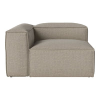 Light beige sectional sofa with a textured stripe pattern and a modern silhouette for contemporary living spaces.