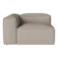 Beige modular sofa with clean lines and subtle ribbed texture for modern aesthetic. Perfect for stylish living spaces.