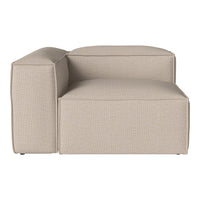 Beige textured fabric corner lounge chair with clean lines and a minimalist design. Perfect for modern interiors.