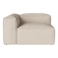 Beige fabric sectional sofa with a minimalist design and subtle texture, perfect for modern interiors.