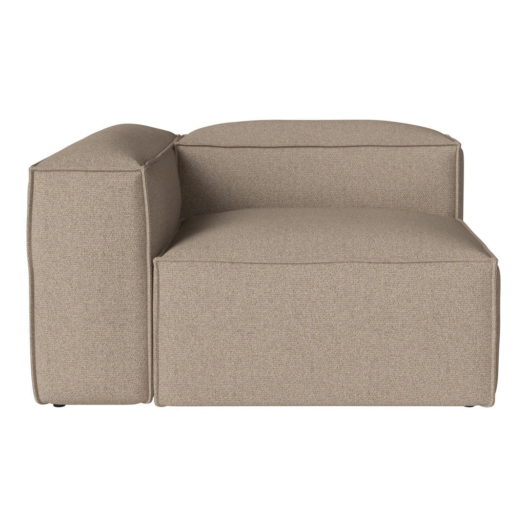 Beige modular sofa with a smooth texture and clean lines, showcasing a minimalist design. Ideal for modern decor.