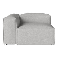 Light gray sectional sofa with a smooth, solid fabric and contemporary minimalist design. Perfect for modern decor.