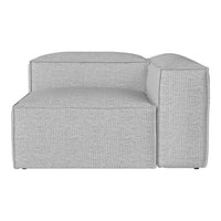 Gray textured fabric corner sofa with seamless design and modern aesthetic. Ideal for contemporary living spaces.