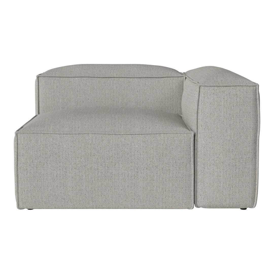 Light gray sectional sofa with a clean, textured fabric for a modern and minimalist aesthetic.