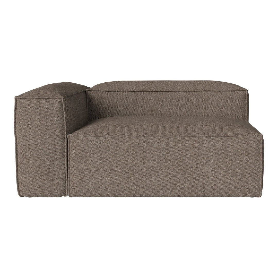 Brown upholstered sectional sofa with a textured fabric and minimalist design. Perfect for modern living spaces.