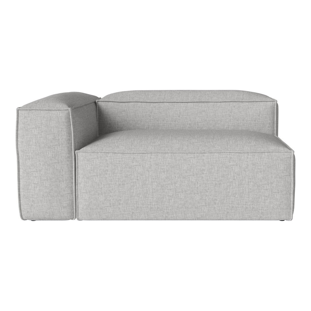 Light gray, modern sectional sofa with a clean, minimalist design and soft textured fabric. Ideal for contemporary decor.