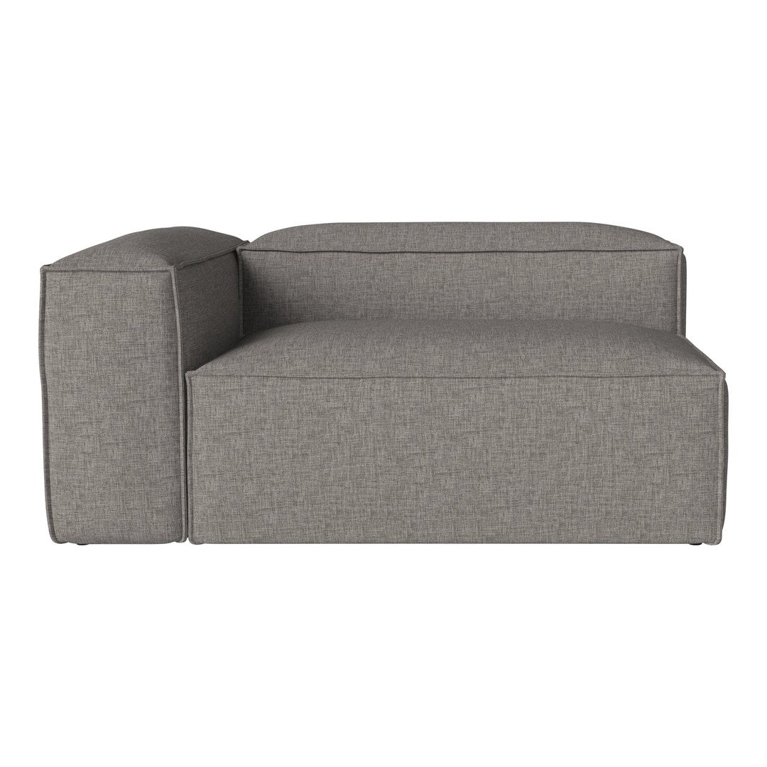 Gray upholstered sectional sofa with a modern, minimalist design and subtle texture. Perfect for contemporary spaces.