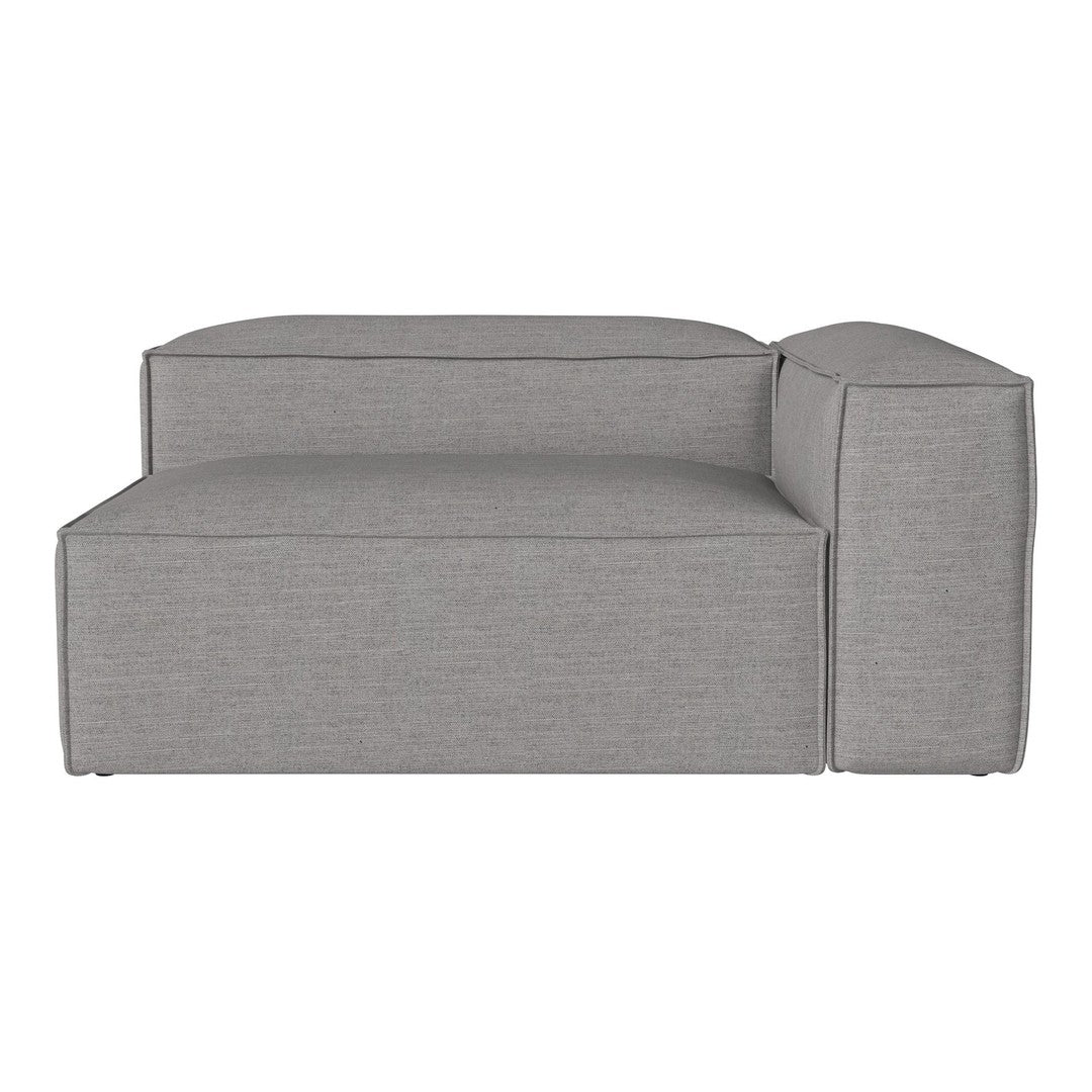 Gray upholstered modular sofa with a minimalist, contemporary design and soft, textured fabric. Perfect for modern interiors.