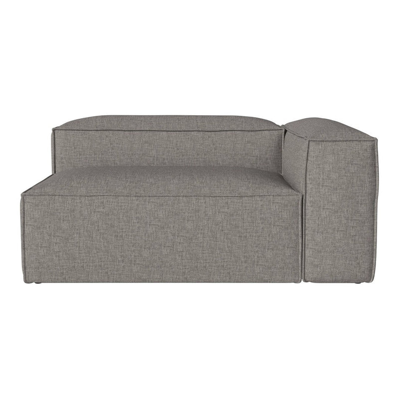 Gray sofa with a minimalist design and textured fabric, featuring a modern, clean-lined appearance.
