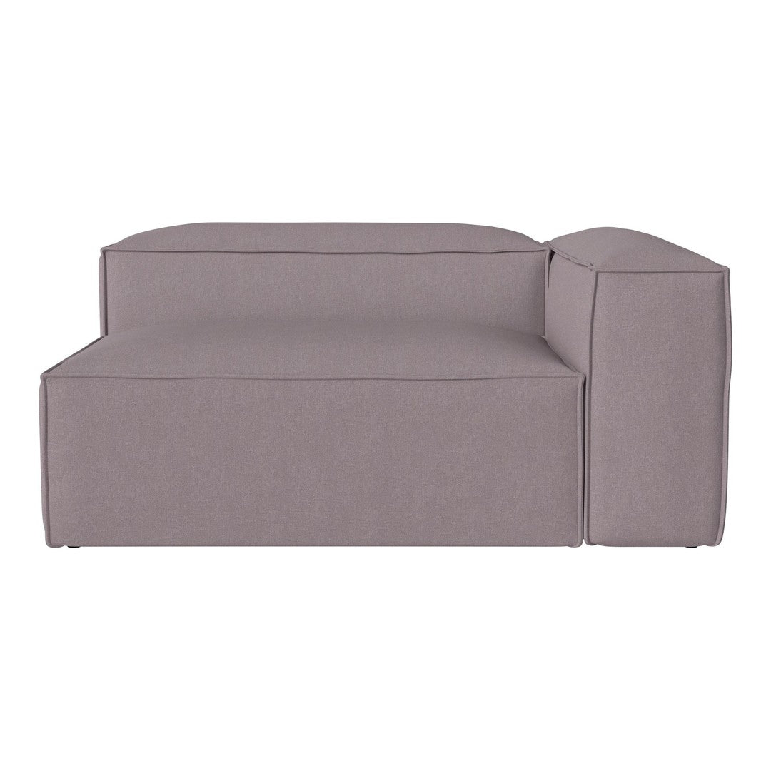 Modern sectional sofa in soft taupe fabric with clean lines and minimalist design. Perfect for contemporary interiors.