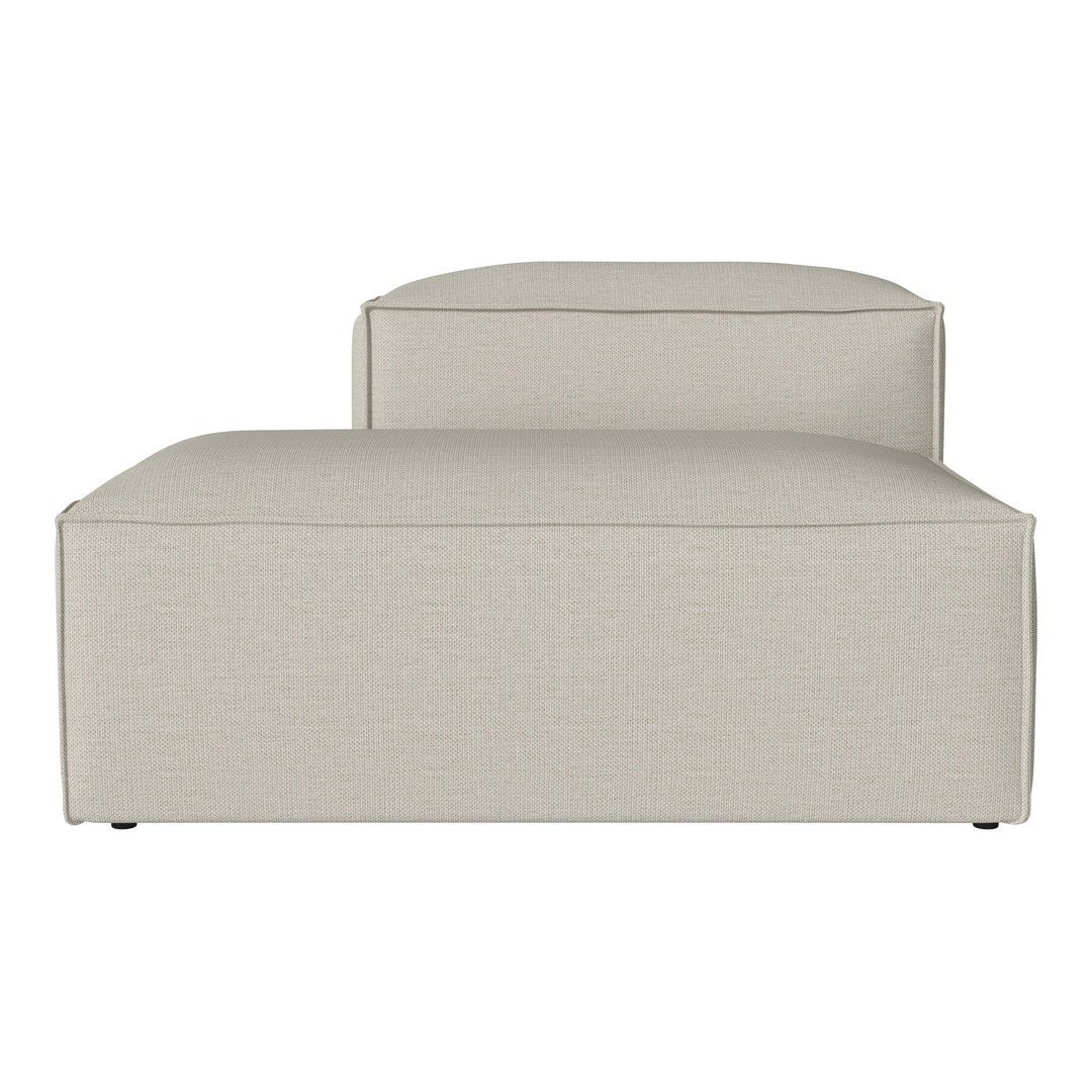 Beige two-piece sectional sofa with a subtle textured pattern for modern living spaces.
