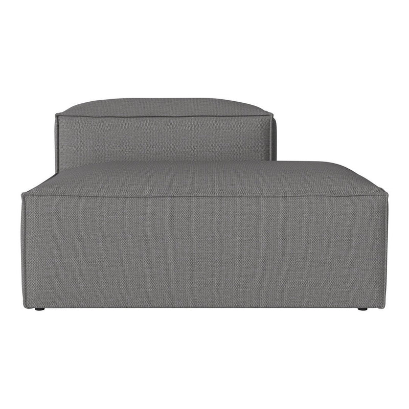Gray upholstered modular chaise lounge with a textured pattern, perfect for modern living spaces.