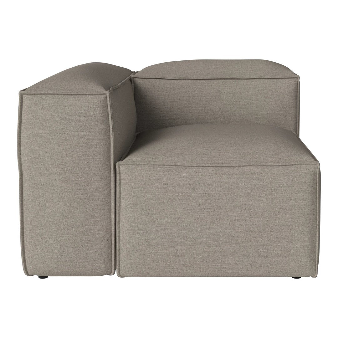 Gray modular sofa section with a smooth, minimalist design and subtle texture. Perfect for modern living spaces.