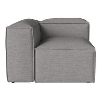 Gray textured sectional couch with clean lines and minimalist design. Perfect for modern living spaces.
