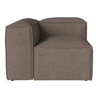 Brown fabric sofa section with a sleek, modern design and subtle texture, perfect for contemporary interiors.