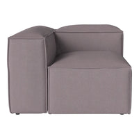 Modern gray sectional sofa with clean lines and a smooth fabric texture, ideal for contemporary decor.