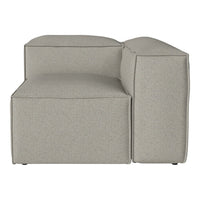 Modern light gray corner sofa with a textured pattern, featuring clean lines and a minimalist design.