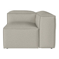 Light beige sectional sofa with a smooth, textured fabric and minimalist design. Perfect for modern interiors.